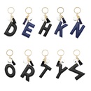 hot sale PU leather English alphabet keychain pendant alloy color small bells flannel tassel accessoriespicture7