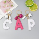 hot sale PU leather English alphabet keychain pendant alloy color small bells flannel tassel accessoriespicture10
