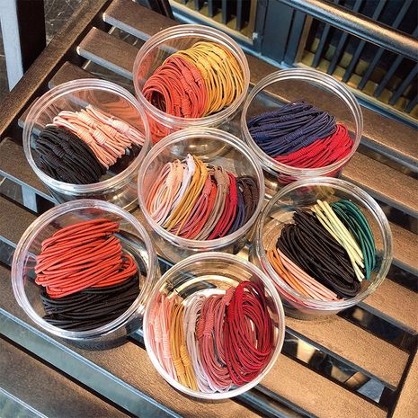 Korean fashion simple  high elastic rubber band hair rope set's discount tags