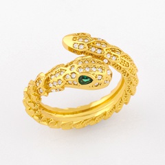 creative snake-shaped ring micro-inlaid zircon open ring wholesale