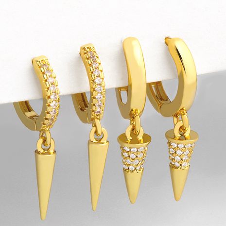 Fashion wild rivet conical copper ear buckle earring for women wholesale's discount tags