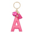 hot sale PU leather English alphabet keychain pendant alloy color small bells flannel tassel accessoriespicture12