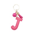 hot sale PU leather English alphabet keychain pendant alloy color small bells flannel tassel accessoriespicture14