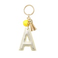 hot sale PU leather English alphabet keychain pendant alloy color small bells flannel tassel accessoriespicture35