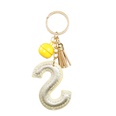 hot sale PU leather English alphabet keychain pendant alloy color small bells flannel tassel accessoriespicture40