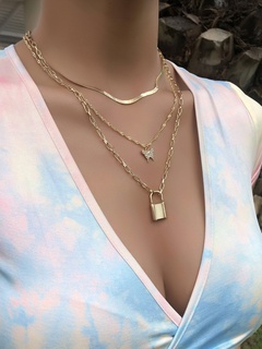 collier pendentif de verrouillage papillon multicouche de la mode des nouvelles femmes en gros nihaojewelry