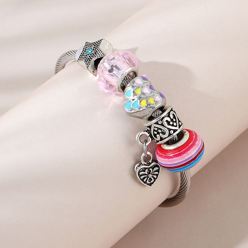 Korean retro fashion ethnic style painting oil careful heart starfish bracelet wholesale nihaojewelry NHPS253020