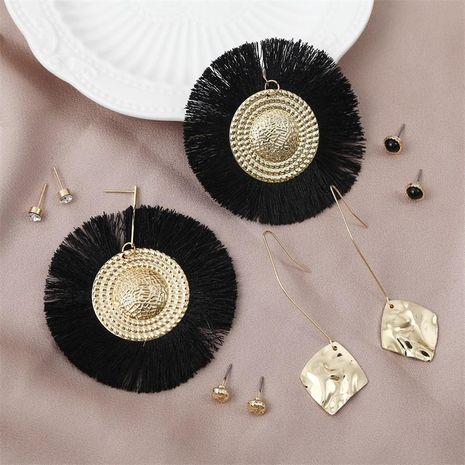 geometric tassel creative long earrings jewelry five pairs set's discount tags