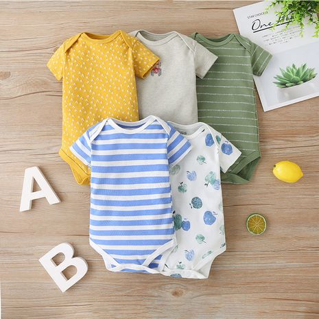 Vêtements de bébé d'été mignon ensemble de 5 pièces à manches courtes décontracté à la mode's discount tags