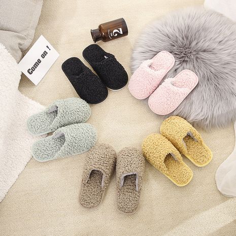 children's plush cute lamb hair warm indoor winter home cotton slippers for boys and girls   NHPE264496's discount tags