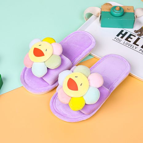 new children's super autumn flip flops seven-color flower girls soft slippers NHPE264497's discount tags