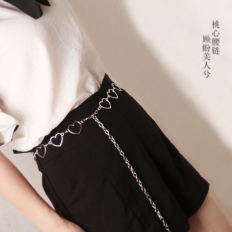Fashion love waist chain  hollow peach heart all-match  dress decorative belt wholesale's discount tags
