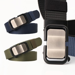 New nylon belt toothless automatic buckle men's belt wholesale
