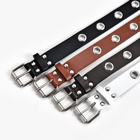 New fashion simple hollow belt punk style pin buckle belt wholesale NHPO253337's discount tags