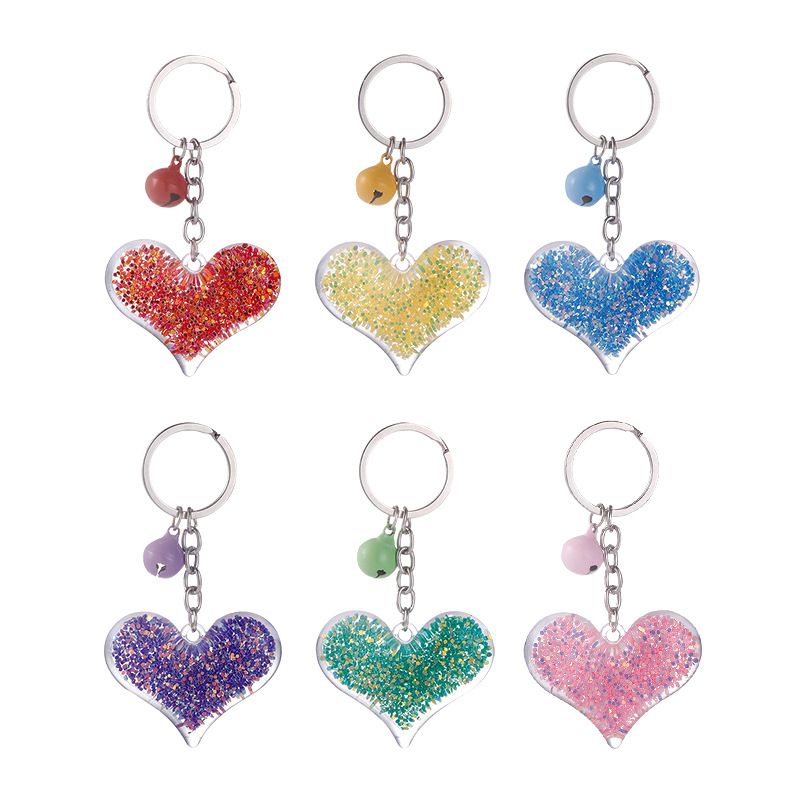 New Acrylic Love Heart Keychain Pendant Creative Small Gift Bag Pendant Accessories