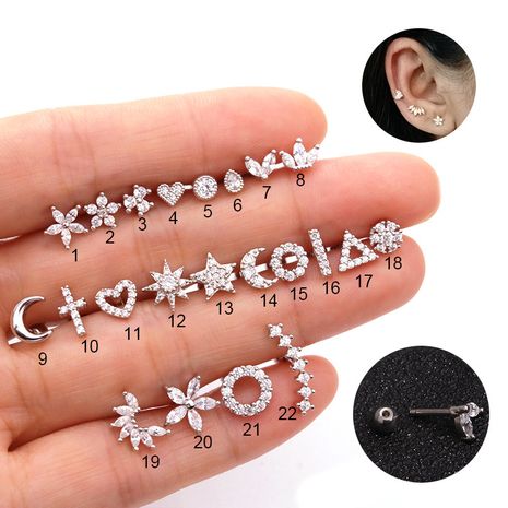 Boucles d'oreilles en zircon micro-incrustées en acier inoxydable de vente chaude's discount tags