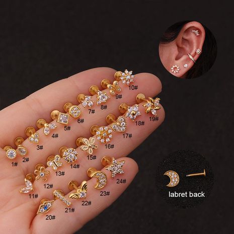 new  zircon lip nails fashion flower earrings's discount tags