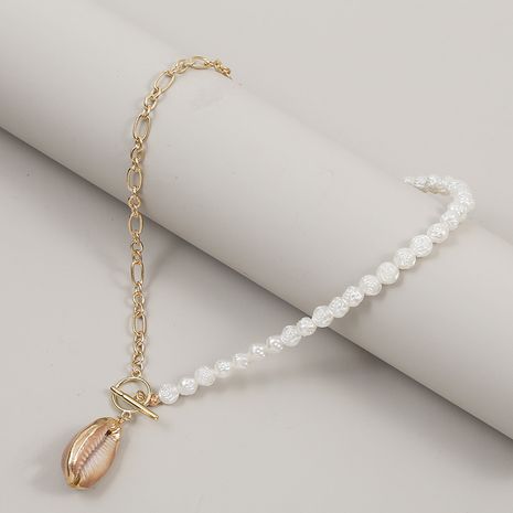 Mode natürliche Muschel Perle Anhänger kreative asymmetrische Frauen Halskette's discount tags