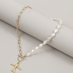 Fashion asymmetrical airplane pearl  beaded pendant women's necklace