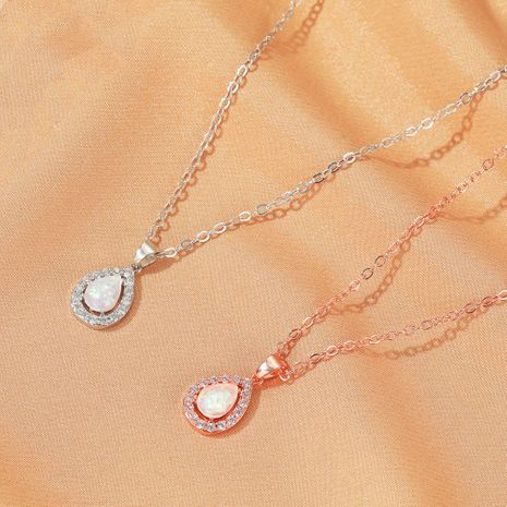 Nouveau collier pendentif goutte créative cristal opale douce en gros's discount tags