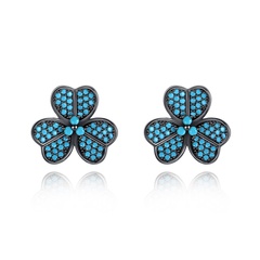 Fashion simple and fresh turquoise flower women's earrings wholesale