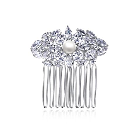 coiffe de mariée insert de perles chinoises peigne à cheveux en zirconium incrusté de cuivre en gros's discount tags