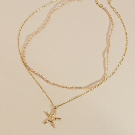 New  rice beads holiday style metal starfish necklace set hot-selling jewelry's discount tags