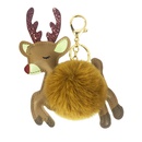 New PU cartoon Christmas elk fur ball keychainpicture11