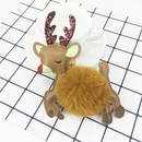 New PU cartoon Christmas elk fur ball keychainpicture12