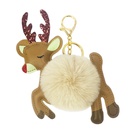 New PU cartoon Christmas elk fur ball keychainpicture15