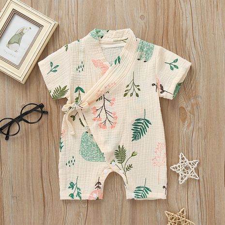 short-sleeved kimono soft  comfortable printing baby romper jumpsuit hot sale's discount tags