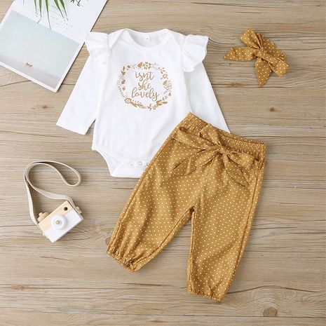  fashion letters female baby long-sleeved trousers 3-piece baby clothes wholesale   NHLF254120's discount tags