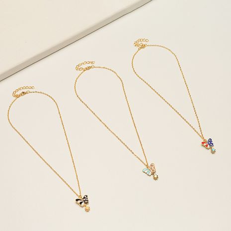 collar colgante de perlas de mariposa simple de metal exquisito para niños al por mayor's discount tags