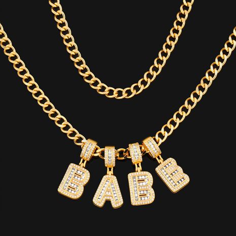 Fashion 26 English Letter Necklace Hip Hop Personality Necklace's discount tags