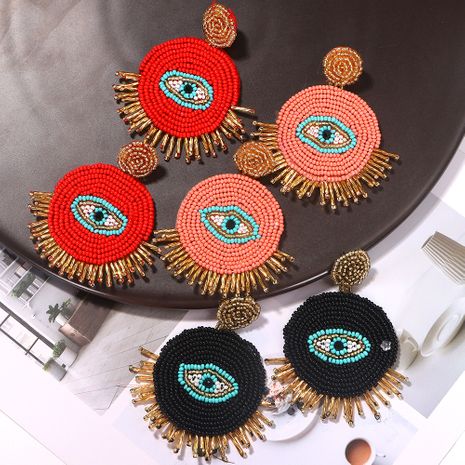 long tassel ladies handmade rice beads creative devil eyes bohemian earrings wholesale's discount tags