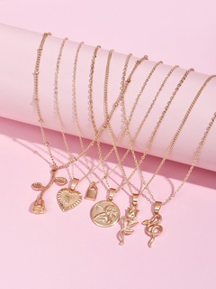 Fashion personality rose love snake pendant fashion women's necklace set
