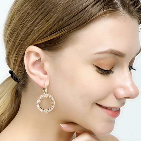Fashion super flash diamond round geometric earrings's discount tags