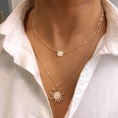 Fashion multi-layer sunflower women's necklace wholesale