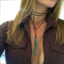 Collier de cravate en velours avec pendentif turquoise en pierre naturellepicture13