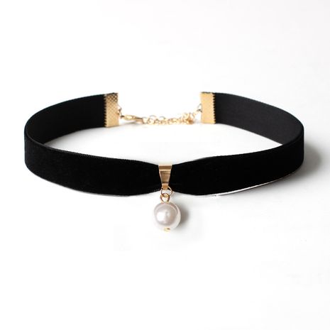 Imitation Pearl Velvet women's Necklace wholesale's discount tags
