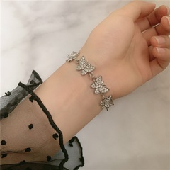 Fashion rhinestone butterfly micro-inlaid stainless steel bracelet