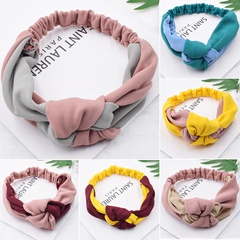 wide side knotted color matching ladies knot cross face wash headband