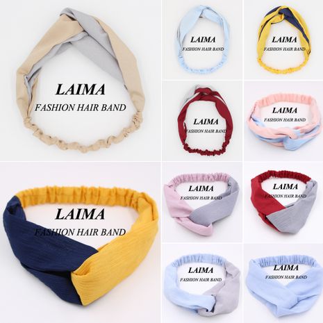 Korean Color matching cross ladies wash face cross casual pure color  hair band hair accessories's discount tags