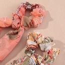 Fashion new satin floral knotted streamer long scarf hair scrunchies setpicture10