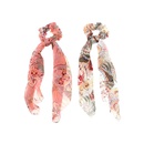 Fashion new satin floral knotted streamer long scarf hair scrunchies setpicture11