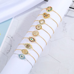 Foreign Trade New Colorful Zircon Eye Bracelet Brazilian Style Religious Personality Simple Multi-Color Adjustable Bracelet