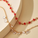Mode einfache rote Perle Kristall Damen Fukettchen Setpicture8