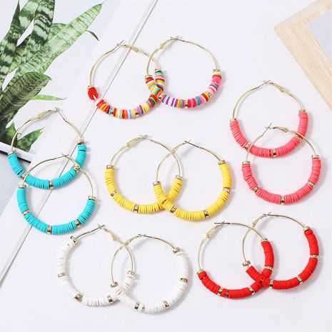 Bohemian style new rice bead ethnic fashion handmade large circle earrings's discount tags