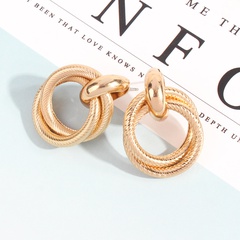 Simple alloy twisted double ring earrings wholesale