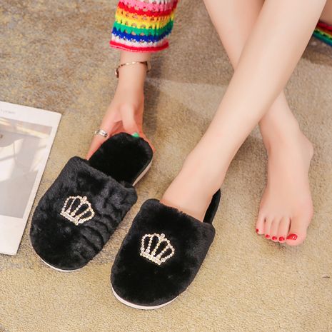 Nuevas zapatillas cálidas para el hogar de invierno de felpa antideslizantes zapatillas de fondo suave's discount tags